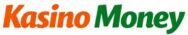 Kasino Money logo in bold orange and green on white background.”